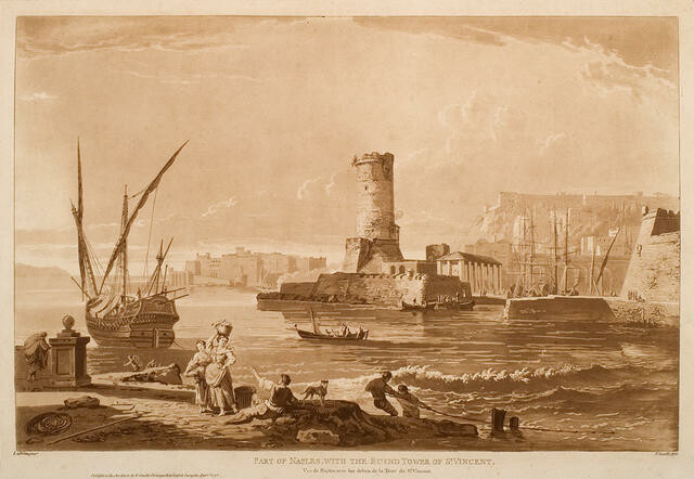 Part of Naples, With The Ruind Tower of St Vincent (Vue de Naples avec les debris de la Tour de St Vincent)