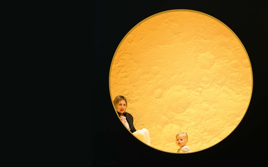 Brigid Buckenham and Neve explore Yellow Moon: He Marama Kōwhai at the Gallery.