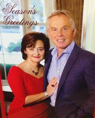 Tony and Cherie Blair's 2014 Christmas card. Obviously.