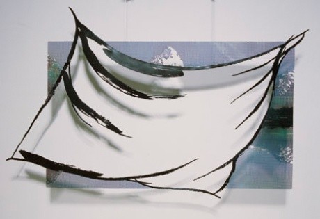 Neil Dawson Whiteout 1990. Painted structural aluminium, extrusion and mesh. Purchased, 1990. Reproduced with permission