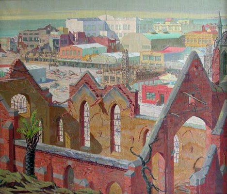 Roland Hipkins, Renaissance, 1932. oil on canvas. Collection of Hawke's Bay Museum, presented by the de Beer family, 1951.