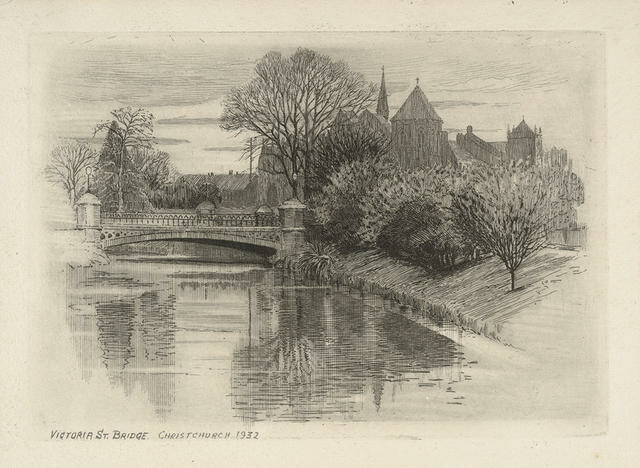 Victoria St Bridge, Christchurch, 1932