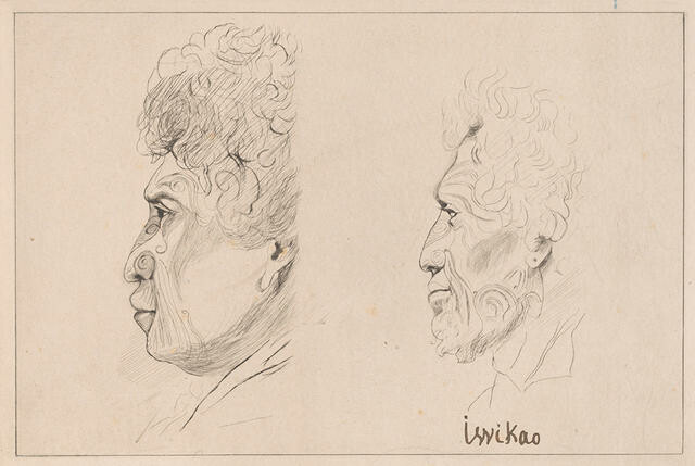 Iwikau and an Unidentified Māori