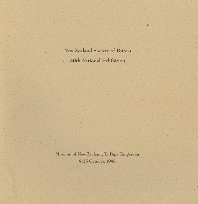 NZ Society of Potters, 40th exhibition, 1998