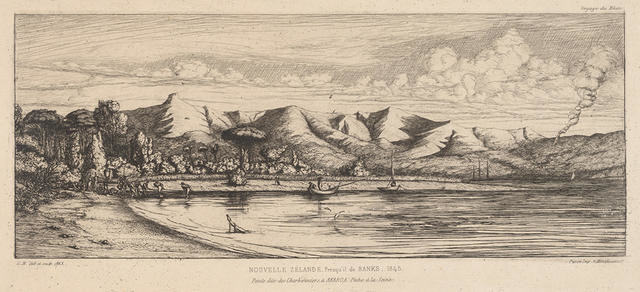 Presqu'île de Banks; Pointe dite 'Des Charbonniers,' Akaroa : Pêche à la Seine