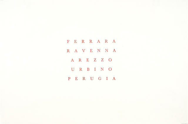 Ferrara, Ravenna, Arezzo, Urbino, Perugia