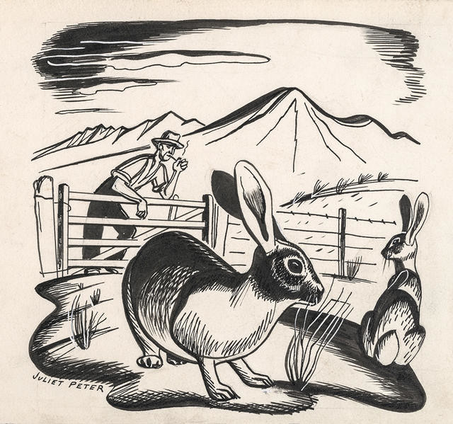 Untitled [Farmer with rabbits]