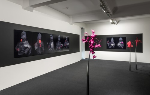 Installation view of Rebels, Knights and Other Tomorrows at 209 Tuam Street.