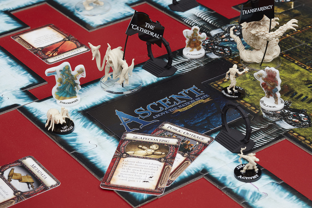 Ascent – Above the Nation State Board Game Display Prototype by Simon Denny