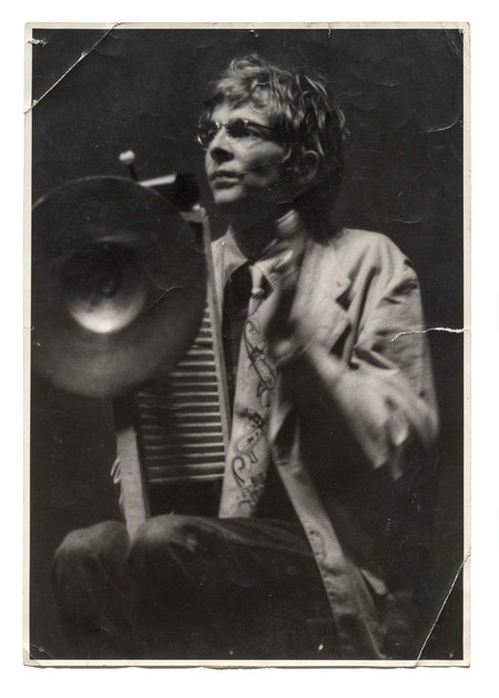 Bill Hammond playing percussion with the Band of Hope Jug Band around 1967. Photo: Tony Ward