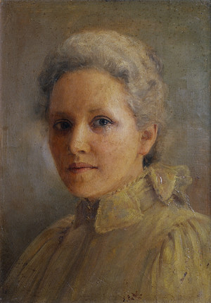 Edith Munnings Self-Portrait c. 1907. Oil on wood panel. Collection of Christchurch Art Gallery Te Puna o Waiwhetū, presented by G E Munnings and C Munnings Christchurch, 1970