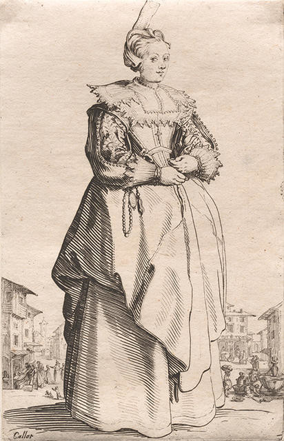 La Dame à la Petite Coiffe Relevée en Arrière (The Lady with a Small Raised Headdress), from La Noblesse de Lorraine (The Nobility of Lorraine)