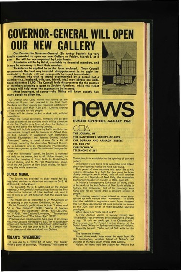 Canterbury Society of Arts News, number 17, January 1968