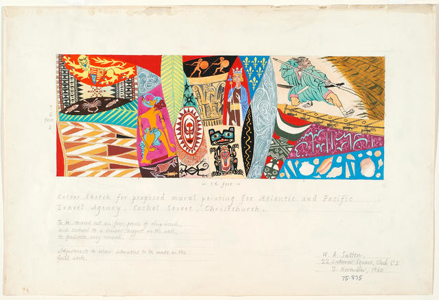 Untitled (Atlantic and Pacific mural sketch)