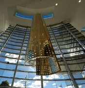 Kinetic sculptures installed in foyer of Christchurch Art Gallery