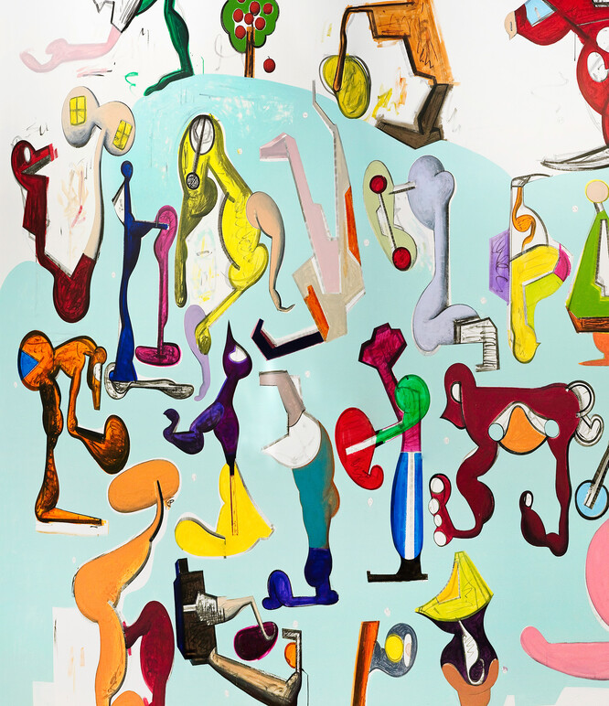 Mark Braunias The Children's Charter 2010 (detail). Ink and acrylic on wall. Originally commissioned for Christchurch Art Gallery Te Puna o Waiwhetū 2010, reworked 2015.