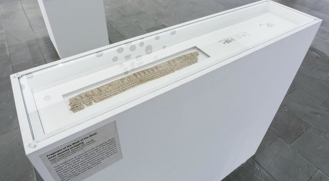 For the exhibition Of Deities or Mortals (16 November 2007 – 10 February 2008), this work was installed alongside a linen shroud from the Teece Museum of Classical Antiquities.