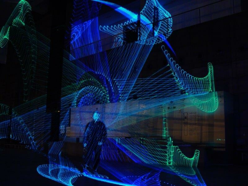 Live laser drawing: Paul Hartigan Alphabetica Redux 2004/18