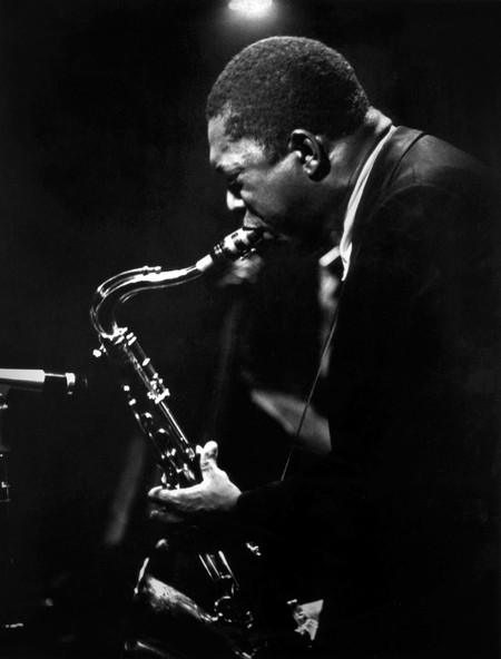 Larence Shustak John Coltrane at the Jazz Workshop, Boston MA 1963. Photograph. © Estate of L. N. Shustak