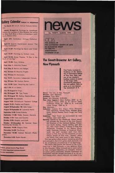 Canterbury Society of Arts News, number 30, March 1970