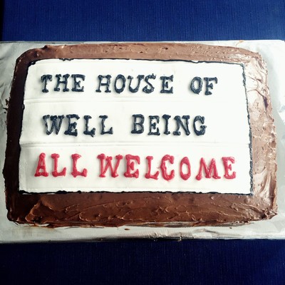 Cake made by CPIT Aoraki's art curator Julie Humby to celebrate the launch of Wayne Youle's work. (It was delicious!)