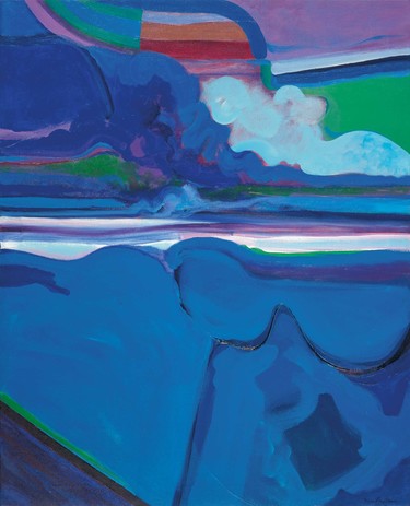 Quentin MacFarlane Southerly Stormclouds 1969. Acrylic on canvas. Collection of Christchurch Art Gallery Te Puna o Waiwhetū, purchased 1969