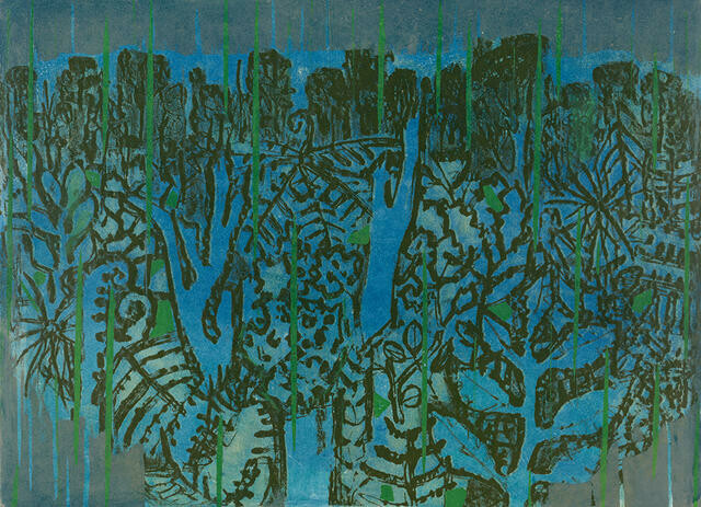 Three forest works by Madison Kelly, Doris Lusk and Juliet Peter