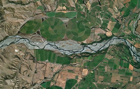 The Waiau River from space. Image: Google Earth