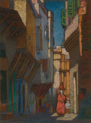 John Weeks Moroccan Street scene. Collection of Christcuhrch Art Gallery Te Puna o Waiwhetū, purchased with assistance from the Ballantyne bequest and the QE II Arts Council 1969. Reproduced courtesy of the Peter O´Connor Collection