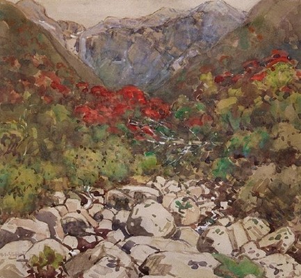 Margaret Stoddart An Otira Stream (also known as Mountain Rata) c.1927. Watercolour. Purchased, 1997
