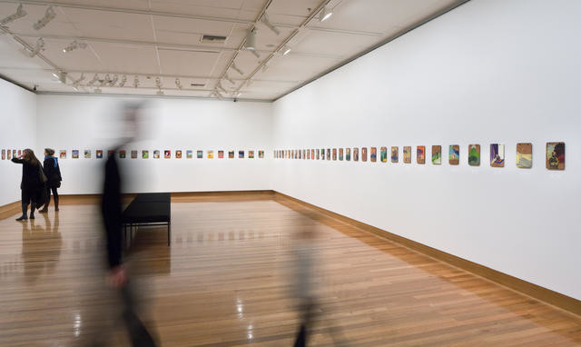This work comprises one hundred separate panels. Here they are as installed at the Gallery in 2010.
