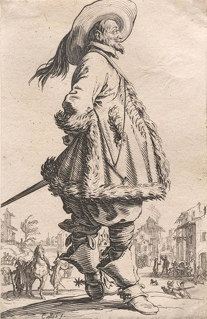 Le Gentilhomme au Manteau Bordé de Fourrures Tenant ses Mains Derrière le Dos (The Gentleman in a Fur-trimmed Coat, with Hands Behind his Back), from La Noblesse de Lorraine (The Nobility of Lorraine)