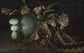 Fiona Pardington Still Life with Wild Wheat and Freesia, Waiheke 2011–12. Epson hot press natural 320gsm colour photograph. Collection of Christchurch Art Gallery Te Puna o Waiwhetu