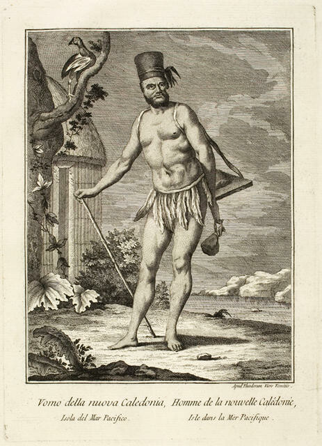 Uomo del nueva Caledonia, isla del Mar Pacifico