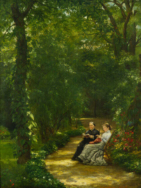 The Healy Garden, Paris (with portraits of his wife Louisa and daughter Edith)