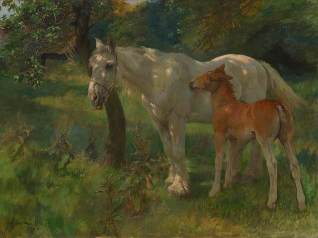 In The Orchard by Lucy Kemp-Welch