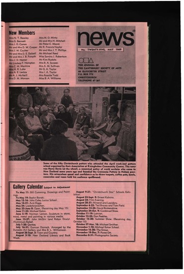 Canterbury Society of Arts News, number 25, May 1969