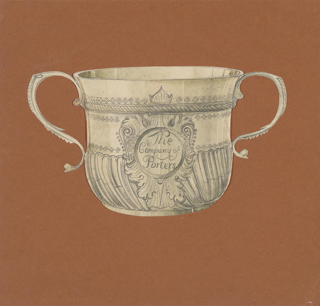 Drawing of a Porringer from the collection of the V & A Museum