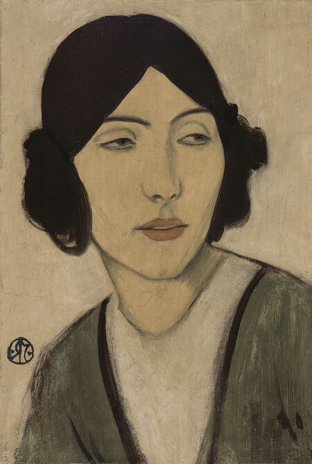 Raymond McIntyre Ruth c. 1913. Oil on wood panel Christchurch Art Gallery Te Puna o Waiwhetū, presented by the McIntyre Family through Miss F. M. McIntyre, 1938