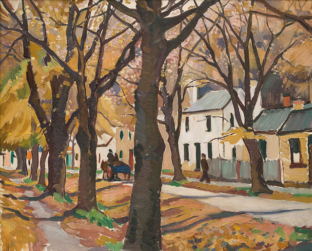 Road through Arrowtown by Evelyn Page