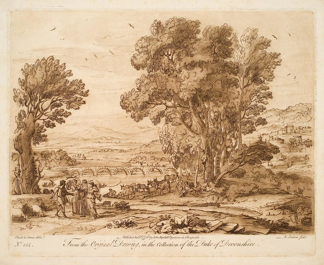 Landscape With Figures from Original Drawing in Collection of Duke of Devonshire