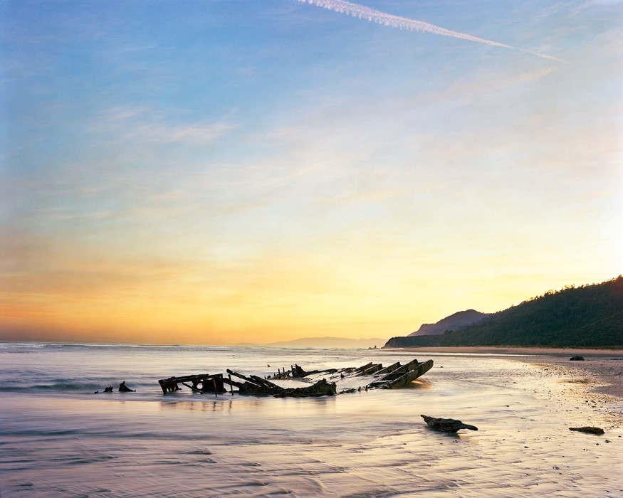 Chris Corson-Scott Winter Morning, Remains of the S.S. Lawrence, Mokihinui 2016. Archival pigment print. Courtesy of the artist / Trish Clark Gallery, Auckland