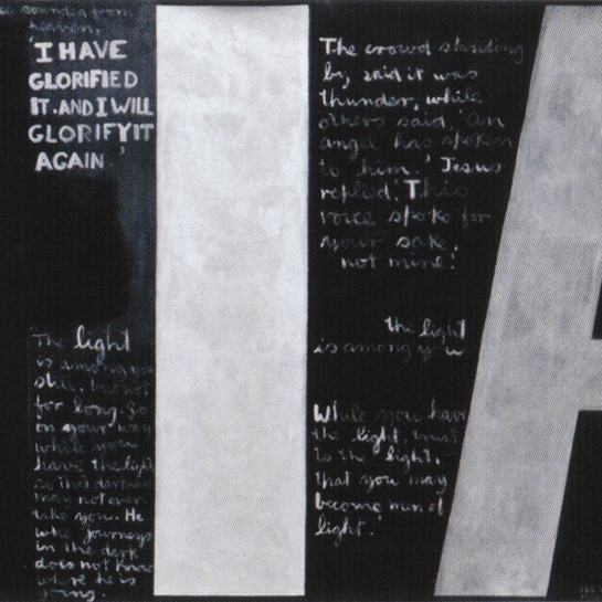 Colin McCahon Victory over death 2 (1970. Synthetic polymer paint on unstretched canvas. Gift of the New Zealand Government 1978. Courtesy of the Colin McCahon Research and Publication Trust