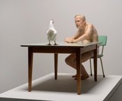 Friends Floortalk: chicken / man by Ron Mueck