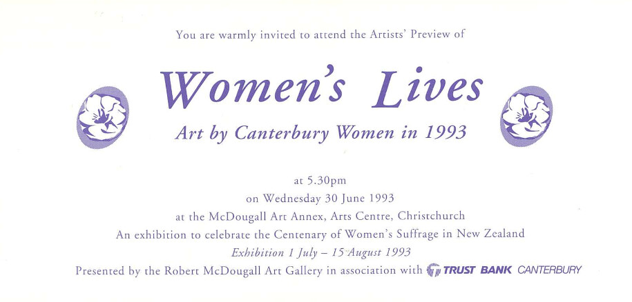 <p>Women&rsquo;s Lives: Art by Canterbury Women 1993</p>