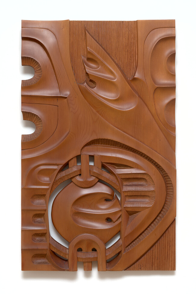 Fred Graham Kurangaituku and Hatupatu 1976. Kauri. Private collection, exhibited in Toi Whakaata/Reflections