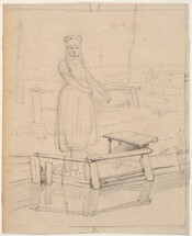 Dutch Girl By Canal