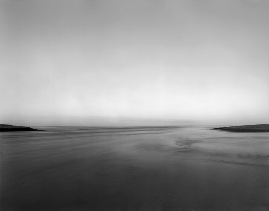 Mark Adams 30.4.1988. Waitaki Awa Mouth. Korotuaheka. Te Waipounamu 1988. Digital scan from 8×10 inch Kodak Tmax 400 film negative