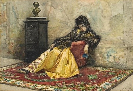 Francisco Pradilla After The Dance 1873. Watercolour on paper. Collection of Christchurch Art Gallery Te Puna o Waiwhetū, presented by the family of James Jamieson