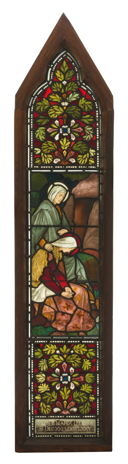James Powell and Sons St Mary Magdalene and Mary Mother of James at the Empty Tomb c. 1877. Stained glass. Collection of Christchurch Art Gallery Te Puna o Waiwhetū, purchased 1987